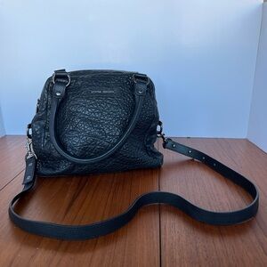Status Anxiety - croc embossed black leather Last Mountains bag